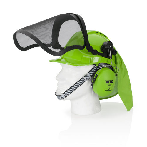 Casque de chantier - VICSPFA - CENTRAL LOBAO S.A - EN 397 / avec visière / anti-bruit