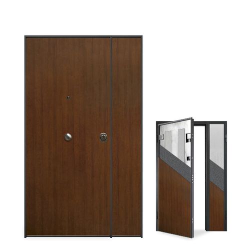 Porte d'entrée - THERMOENERGY - GRUPPO PRIMAVERA SRL - en noyer / en acier galvanisé / en mélaminé