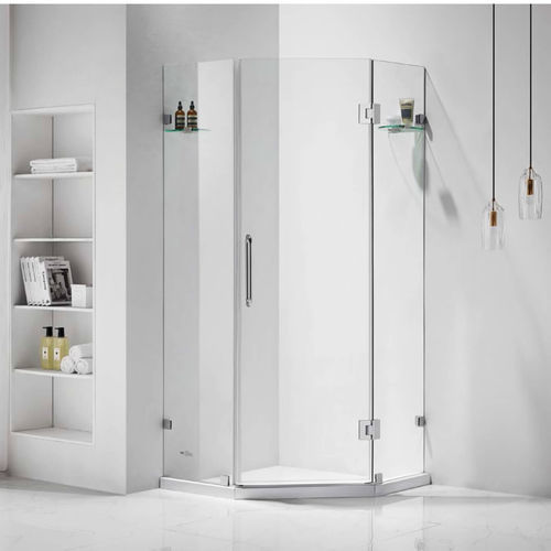 Cabine de douche cascade - Foshan Sunvin Ceramics CO., Ltd - en verre / à portes coulissantes / d'angle
