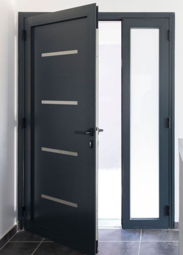 Porte d'entrée - ADS - CINTRAGE FORME DIFFUSION - en aluminium / battante / contemporaine