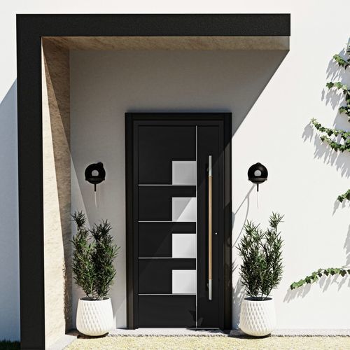 Panneau de porte en aluminium - ALPHA - Panedge, Lda. - en acier / en polymère / en verre sablé