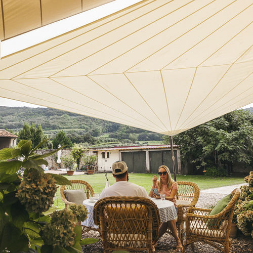 Voile d'ombrage résistante aux UV - SOLARIA +PLUS - Maanta - sur mesure / résistante au vent / imperméable