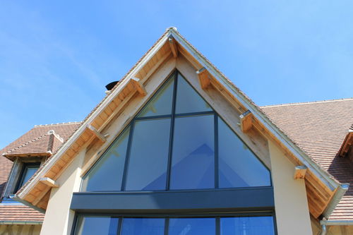 Fenêtre en aluminium - ALU-GLASS - battante / grise / blanche