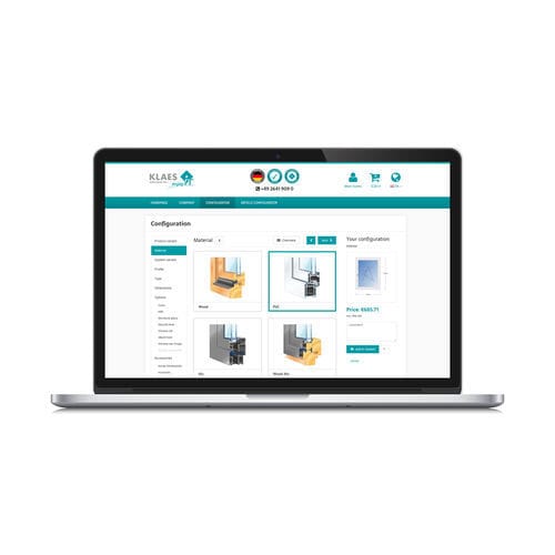 Logiciel de gestion de données - webshop - Horst Klaes GmbH & Co. KG - d'estimation de coûts / de simulation / pour menuiserie