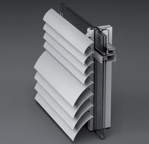 Brise-soleil en aluminium - 50FS - KURTOGLU BAKIR KURSUN SANAYI A.S. - pour façade / horizontal / rigide