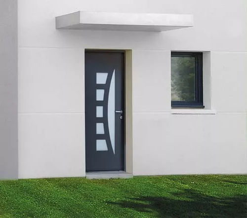 Porte d'entrée - ACORA - WIBAIE - en aluminium / battante / contemporaine