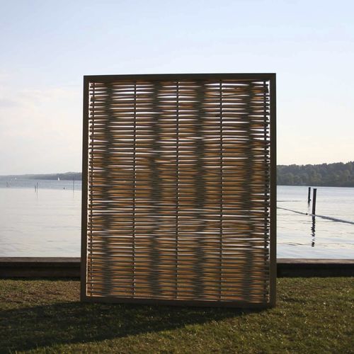Brise-vue à lames - Gartenfrosch GmbH - en mélèze / en inox / aspect bois