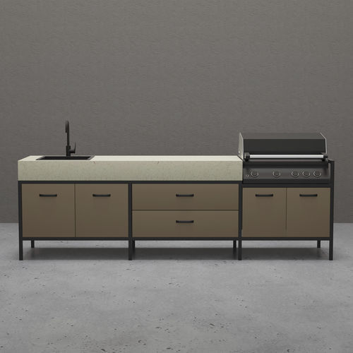 Kitchenette petite - POP four - EOVLUTA d.o.o. - en béton / en acier inoxydable / en polyéthylène haute densité PEHD