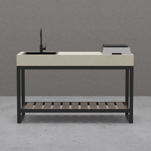 Kitchenette petite - ELEMENTO one - EOVLUTA d.o.o. - WPC / en acier inoxydable / en béton
