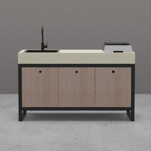 Kitchenette petite - ELEMENTO one + - EOVLUTA d.o.o. - en acier inoxydable / en HPL / en béton