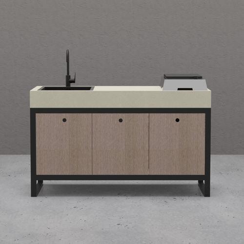 Kitchenette petite - ELEMENTO two - EOVLUTA d.o.o. - en acier inoxydable / en HPL / en béton