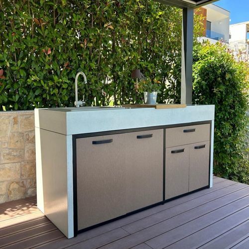 Kitchenette petite - ROCK two - EOVLUTA d.o.o. - en béton / en polyéthylène haute densité PEHD / en HPL