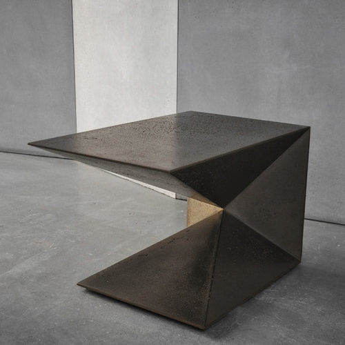 Table d'appoint contemporaine - TEKTON - izanami GbR - en béton / avec piètement en béton / piètement central