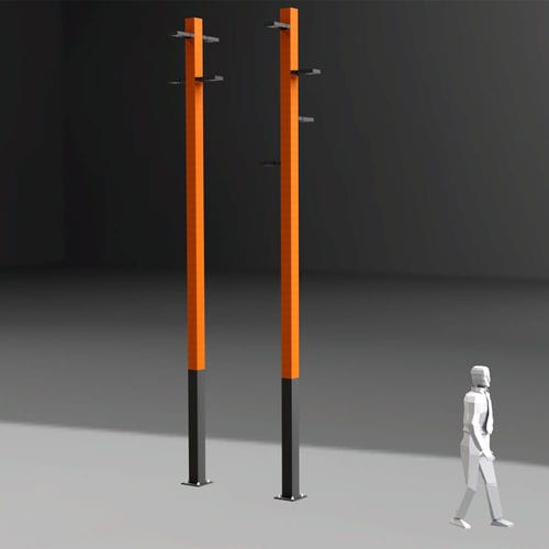 Lampadaire urbain - MDR.ALLUMETTE-FX1 - IDELNOR - contemporain / en acier galvanisé / en bois