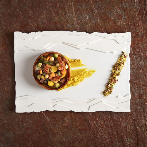Assiette plate - Terra : 067001700001 - COSTA VERDE - rectangulaire / en porcelaine / professionnelle