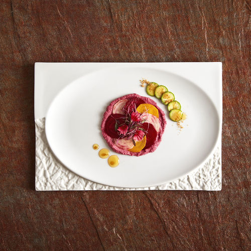 Assiette rectangulaire - Terra : 067001600001 - COSTA VERDE - ovale / en porcelaine / professionnelle