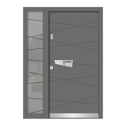 Porte d'entrée - H105+ST - DOORS, d.o.o. - en bois / battante / contemporaine