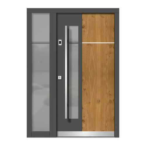 Porte d'entrée - H116E+ST - DOORS, d.o.o. - en bois / battante / contemporaine