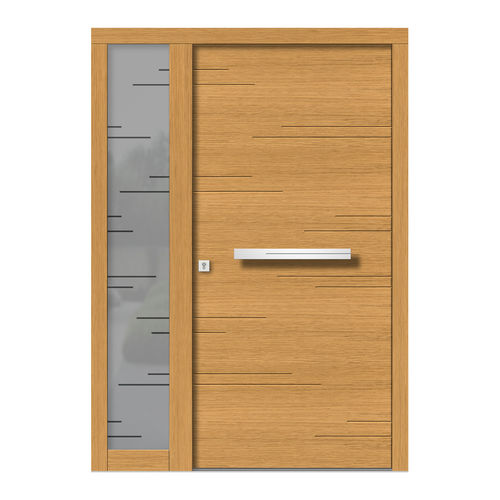 Porte d'entrée - H142+ST - DOORS, d.o.o. - en bois / battante / contemporaine