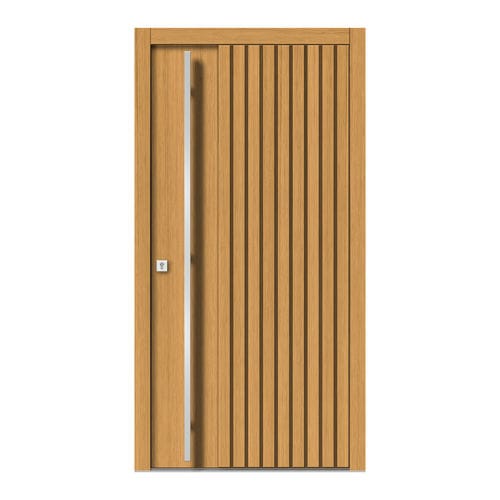 Porte d'entrée - H143 - DOORS, d.o.o. - en bois / battante / contemporaine