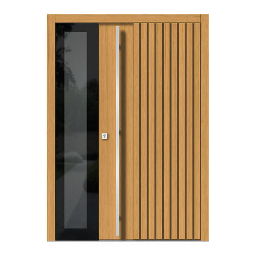 Porte d'entrée - H143+ST - DOORS, d.o.o. - en bois / battante / contemporaine