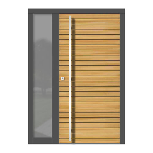 Porte d'entrée - H144+ST - DOORS, d.o.o. - en bois / battante / contemporaine