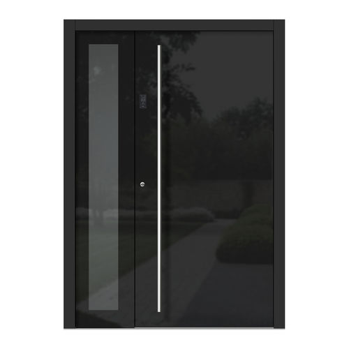 Porte d'entrée - H301+ST - DOORS, d.o.o. - en bois / en verre / battante