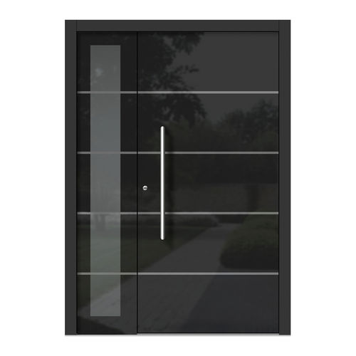 Porte d'entrée - H302+ST - DOORS, d.o.o. - en bois / en verre / battante