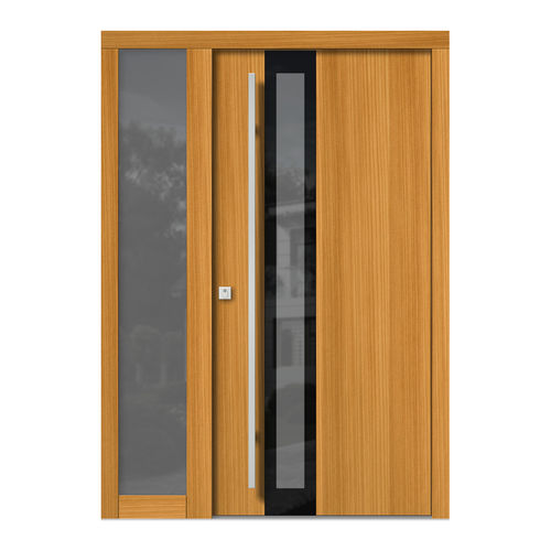 Porte d'entrée - H307+ST - DOORS, d.o.o. - en bois / en verre / battante