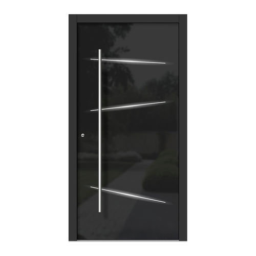 Porte d'entrée - H313L - DOORS, d.o.o. - en bois / en verre / battante