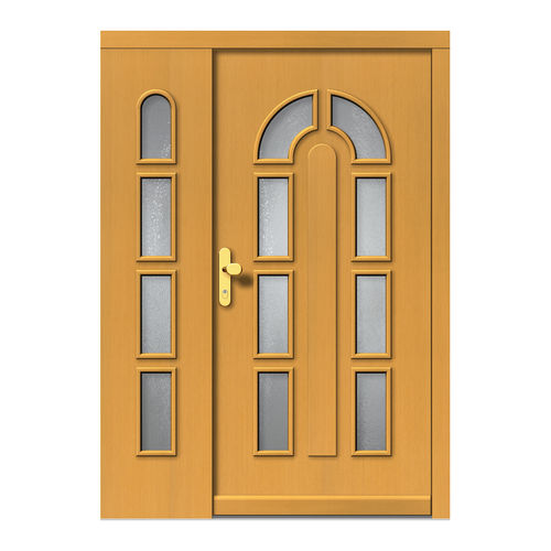 Porte d'entrée - H504+ST - DOORS, d.o.o. - en bois / battante / classique
