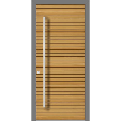 Porte d'entrée - HS941 - DOORS, d.o.o. - en acier / en mélèze / battante