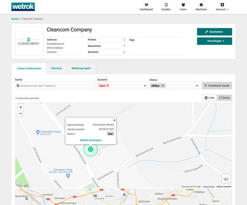 Logiciel de surveillance - Connect (Comfort) - Wetrok - d'analyse / de gestion de projet / de gestion de données