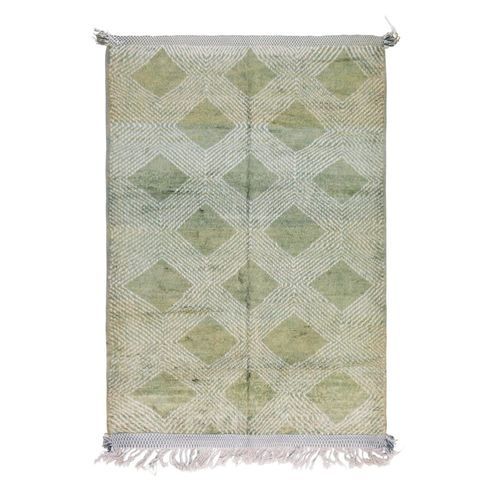 Tapis contemporain - Diamonds Green - MUSMUS RUGS - à motif géométrique / rectangulaire / tissé main