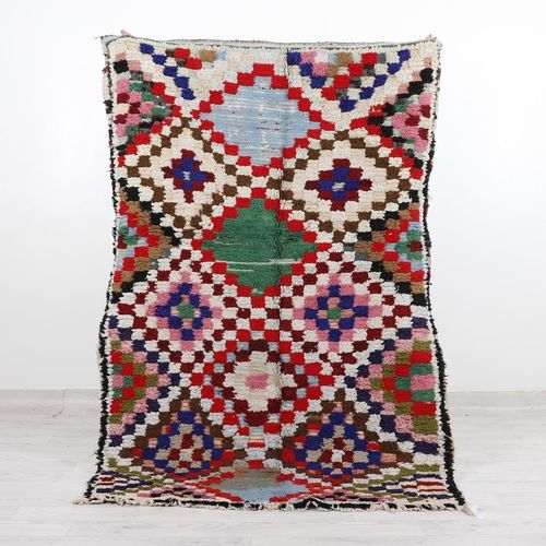 Tapis vintage - 64-1-3-2-5 - MUSMUS RUGS - à motif géométrique / rectangulaire / tissé main