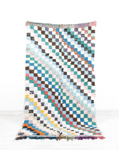 Tapis vintage - 64-1-3-2-5-5 - MUSMUS RUGS - à carreaux / rectangulaire / tissé main