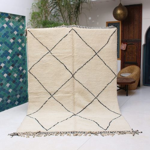 Tapis contemporain - Beni Ourain - MUSMUS RUGS - à motif géométrique / en laine / rectangulaire