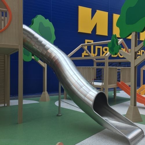 Toboggan en bois - SPI Global Play - droit / pour collectivité / en acier inoxydable
