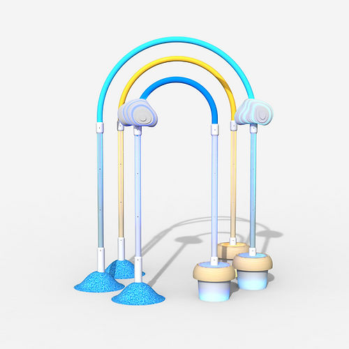 Barre de traction triple - RAINBOW TWINKLE POLES™   - Play 9 Studios - en acier / en Solid Surface / en acrylique