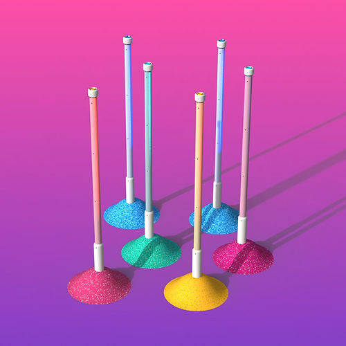 Parcour d'obstacles pour aire de jeux - TWINKLE POLES™    - Play 9 Studios - de slalom / en acier / en polycarbonate