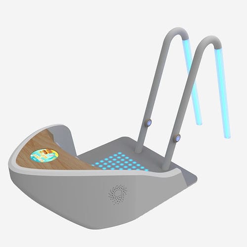 Jeu d'eau interactif - TINNIE BOAT  - Play 9 Studios - pour parc aquatique / avec éclairage LED intégré / avec enceinte intégrée