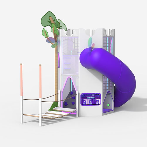 Tour de jeux avec éclairage LED intégré - FAIRYTALE KINGDOM - Play 9 Studios - avec toboggan / pour aire de jeux / avec filet d'escalade