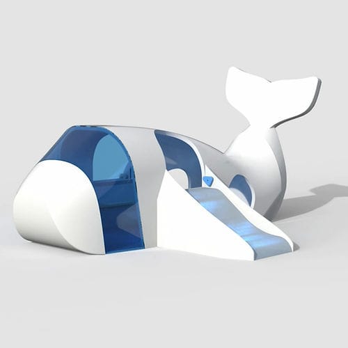 Toboggan interactif - CHAMELEON WHALE   - Play 9 Studios - droit / pour aire de jeux / avec LED intégrées