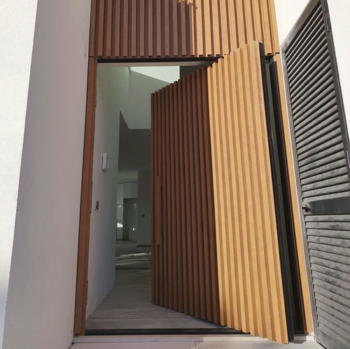 Porte d'entrée - Naturelle - DHER - en composite / pivotante à axe excentré / contemporaine