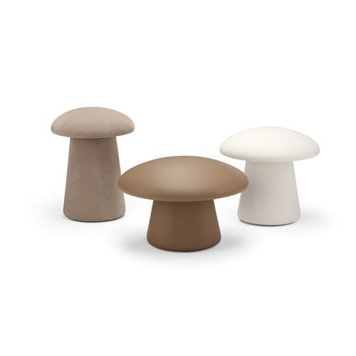 Pouf contemporain - Ugo - SARTORIS by MAXDIVANI - en tissu / en cuir / rond