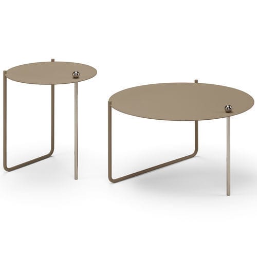 Table basse contemporaine - NEO - SARTORIS by MAXDIVANI - en métal / avec piètement en métal / ronde
