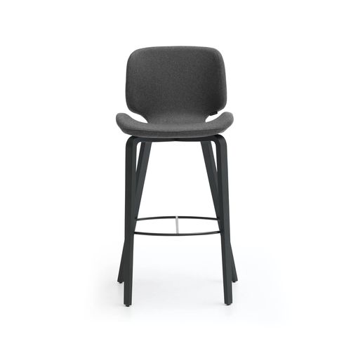Tabouret contemporain - ZIEL - TM Leader Contract - en tissu / avec piètement en bois / avec piètement en métal