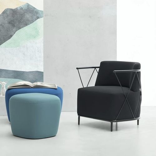 Fauteuil contemporain - LANKA - TM Leader Contract - en tissu / en métal / noir