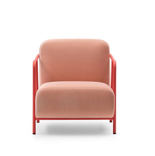 Fauteuil contemporain - MISO - TM Leader Contract - en tissu / en métal / rose