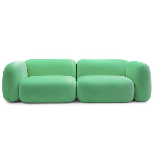 Canapé design organique - PEBBLE - TM Leader Contract - en tissu / avec accoudoirs / vert
